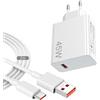 afhgdjr Caricatore USB C da 45 W con cavo da 2 m per Xiaomi Redmi Note 15 14 5G 13 12 11 Pro, cavo di ricarica rapida USB adattatore per Xiaomi Poco X7 M7 Pro M6 Mi Pad 7 6 5 Redmi K80Pro