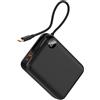 OKZU Mini Power Bank con cavo USB C integrato, 20.000 mAh, 20 W, piccolo caricabatterie portatile ad alta velocità, ricarica rapida per iPhone 16/15/15 Pro/15 Pro Max/15 Plus, Galaxy (20000 mAh)