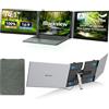 Blackview Schermo Esteso per Laptop, Monitor Triplo Portatile, Doppio Schermo da 14 Pollici FHD 1080P, 1 kg, per Notebook USB-C 13,3-17,3 Pollici Windows ChromeOS, TUV SUD Luce Blu Bassa