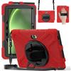 FONREST Custodia a tracolla robusta per Samsung Galaxy Tab Active 5 Pro (SM-T350/T356B)/4 Pro da 10,1 pollici, con supporto per penna a S girevole, cavalletto e tracolla, resistente, antiurto
