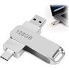 Piaeny Chiavetta USB da 128 GB, 2 in 1, con USB-C e USB-A, in metallo, USB 2.0 Flash Drive, OTG, doppia chiavetta USB per smartphone, tablet, PC, laptop