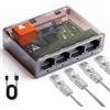 Leikurvo Splitter Gigabit Ethernet 1 a 4 porte, splitter LAN, switch LAN 1000 Mbps Ethernet, switch Gigabit Ethernet, adattatore LAN per computer, hub, switch, router, set-top box, PS5, TV, Plug & Play