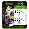 APEXCOLOR Cartucce 300XL per HP Cartuccia 300 Nero e Colore | Per Deskjet HP F4280 F4580 F2430 D1660 D2680 D5560 Envy 110 114 120 Photosmart C4635 C4795 D110a(Nero/Colore, 2-Pack)