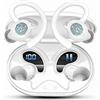 Hupoaf Cuffie Bluetooth 5.4 Sport, Auricolari Wireless con Ganci, Bianco | 4 ENC Mic, 50 Ore Display LED, Driver 13 mm, Cancellazione Rumore, USB-C, IP7 Impermeabili Cuffiette Running per iOS/Android