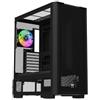 Thermaltake S380 TG ARGB - Telaio a torre intermedio compatibile con connettore Hidden, pannello in vetro temperato da 360 mm e ventola ARGB da 120 mm preinstallata, supporto GPU, nero