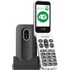 DORO Leva L20 Cellulare per Anziani 4G a Conchiglia senza Internet | Tasto SOS con GPS, senza Internet, base di ricarica, compatibile con apparecchi acustici, telefono a conchiglia