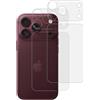 Coiwxmoi Matte Pellicola Posteriore per iPhone 18 Pro 6.3, 2 Pezzi Idrogel Pellicola Posteriore di Fotocamera, Anti-Impronta Anti-Graffio TPU Sottile Materiali Protezione Schermo