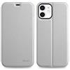 doupi Deluxe FlipCase per iPhone 12 Mini (5,4 Pollici), Protezione Custodia Ultra Slim Magnete Flip Cover Protettiva Book Style Etui Stare in Piedi Case, Bianco