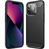 Verco Custodia per Apple iPhone 13 Pro Max, robusta e morbida custodia per iPhone 13 Pro Max, in silicone, colore: Nero