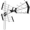 Vayox Antenna direzionale DVB-T2 con filtro LTE | VHF/UHF 168-230 e 470-800 MHz, polarizzazione H/V, 14-18 dB, 75 Ω, alluminio, connettore F