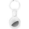 TECHGEAR Custodia protettiva per AirTag, in pelle PU di alta qualità, con anello portachiavi, custodia facile da trasportare per chiavi, zaini, ecc., compatibile con Apple AirTag (bianco)