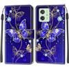 KENHONER Custodia per Motorola Moto G54 5G, Farfalla | Portafoglio Pelle PU, Magnetica, Resistente Agli Urti, Scomparto Carte Credito, Pieghevole, Flip Libro, Motivo