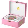 KLIM Retro CD Player Lettore Portatile con Altoparlanti, Ricevitore Bluetooth | AUX, USB, Batteria Ricaricabile, Design Retrò, Stereo Compatto per Casa e Musica, Collega il Tuo Smartphone o Tablet - Rose