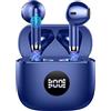zakotu 2026 Cuffie Bluetooth 5.4, 40 Ore Cuffie In Ear Cancellazione Rumore ENC e 4 HD Mics, Auricolari Bluetooth con 3D Bass Stereo, HiFi Cuffiette LED Display, Blu