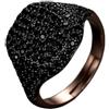 ZCCZJS Anelli Aperti per Donne, Anello Regolabile Europeo e Americano retrò ad Anello di Cristallo Nero Regalo di Gioielli per Le Donne Coppia di Fidanzamento Eternity Anello Eternity Ringi di Natale