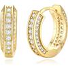 FaithHeart Orecchini Uomo Cerchio Diamante Ago in Argento 925 Zirconi | Bordi Rotondi / Quadrati, Colore Argento / Oro, Anallergici Leggeri, Regali di Compleanno per Uomini Donne