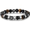 Dacomfy Bracciale Uomo Con Nome Inciso Bracciale Con Perle Nome Bracciale Uomo Per Papà Marito Figlio Fidanzato Padre Regalo Compleanno Natale Festa Del Papà San Valentino Laurea Matrimonio