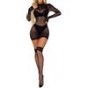 BIVYAX Body in Tulle e Calze a Rete Pizzo per Donna, Taglia Unica Biancheria da Sera con Motivo Floreale, Design Elegante con Bordo in Pizzo, Perfetto per Feste e Occasioni Importanti