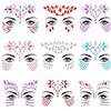 Maehihw 9 Pezzi Adesivi di Gemme per Viso, Adesivi Viso Strass Gemme Viso | Gemme Viso Autoadesive Make Up Glitter, Decorazioni per Occhi, Fronte e Corpo, per Feste, Carnevale, Halloween e Natale