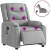 vidaXL Sedia da massaggio elettrica in tessuto grigio chiaro