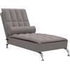 vidaXL Chaise longue da massaggio con cuscino in tessuto taupe