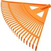 Garronda Rastrello giardino per foglie 580 mm Arancione GD-0259 | Testa leggera in plastica con denti elastici per raccogliere foglie, erba e residui da giardino; fornitura senza manico