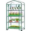 Ohuhu Serra piccola in pellicola di alta qualità con ruote di bloccaggio, pellicola con 4 ripiani, serra salvaspazio per balcone, giardino, 69 x 48 x 162 cm, trasparente