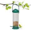 Xasbseulk Mangiatoia per palline di suet, a prova di scoiattolo, mangiatoia per uccelli da appendere, design a rete verde con griglia trasparente, resistente alle intemperie per giardino, patio e