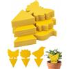 BTACGWP 30 Pezzi Trappole Adesive Gialle Plastica, Trappola Mosche e Moscerini per Piante, Design Farfalle Girasole Uccelli contro Afidi Tripidi, Atossica e Impermeabile