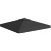 Drillkyn Telo di ricambio per gazebo con canna fumaria, 310 g/m², rivestito in PVC, impermeabile, nero, 3 x 3 m, con chiusura in , per gazebo da giardino