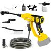 Roadtime Idropulitrice a batteria 4,9 MPa 4 velocità per Dewalt 20V (senza batteria) | 440W, Pistola a Pressione Brushless, Tubo 5 m, Ugello 6 in 1 e 180°, Brocca Schiuma, Spazzola di Pulizia