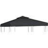 Drillkyn Tetto di ricambio per gazebo, 310 g/m², grigio scuro, 3 x 3 m, telone con 8 occhielli, protezione impermeabile grazie al rivestimento in PVC, per gazebo da giardino, tenda per feste e pergola