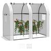 Outsunny Serra pomodori con 2 porte avvolgibili 185 x 94 x 150 cm Bianco | Giardino Serra, 4 finestre a rete, portatile, interno ed esterno