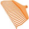 Garronda Rastrello giardino per foglie 380 mm Arancione GD-0259 | Testa leggera in plastica con denti elastici per raccogliere foglie, erba e residui da giardino; fornitura senza manico