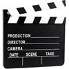 FUGLUS 1 ciak in cartone, 20 x 18 cm, ciak del regista, lavagna di ripresa, copertina ribaltabile, appunti di scena, copertina cancellabile, oggetto di scena (bianco e nero)