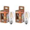 OSRAM Energy Class nella classica forma a lampadina, 2,2 W / 470 lm, EEK A, luce bianca calda (2700 K), CRI 80, in vetro senza piombo trasparente, attacco E27, IP20, diametro 60 mm, dimmerabile