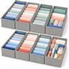 Relaxdays Organizer cassetti, grigio chiaro | set 8 pz., per cassettiera IKEA Hemnes 160 cm, pieghevole, divisori