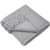 Drift Home - Hayden - Coperta in 100% cotone riciclato, 200 x 200 cm, colore: grigio