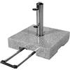 Doppler Base Granito 45 kg con Ruote e Maniglia, ombrellone, 45x45x9 cm | Base in granito lucido con tubo in acciaio inox, per ombrelloni fino a ø 250 cm, tubo da 3,2-6,0 cm