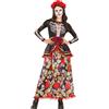 FIESTAS GUIRCA Costume Catrina con Abito Lungo e Cerchietto Fiori Velo
