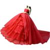 carotoe Abito da sposa in scala 1/6 per bambole da 30 cm, abito da ballo in pizzo treno per esposizione, styling da collezione e scene di vestire
