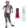 Smiffys Costume da scolaretto zombie per bambini, età 4-14 anni | Costume da scolaretto zombie con uniforme angosciata, sangue finto da 10 ml e vernice bianca per il viso da 28 ml per