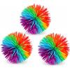wuliwenwen 3 palline in silicone arcobaleno (7 cm), morbide palline fidget e giocolieri, accessori da scrivania sensoriali tattili