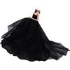carotoe Abito da sposa in scala 1/6 per bambole da 30 cm, abito da ballo in pizzo treno per esposizione, styling da collezione e scene di vestire