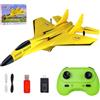 RNPKZ F-22 - Aereo radiocomandato da 2,4 GHz, a 2 canali, con sistema giroscopico, in schiuma, aereo telecomandato, aereo radiocomandato per principianti, bambini e adulti (giallo)