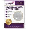 Syntego Carta A4 glitterata, colore argento scintillante, morbida al tatto, non perde glitter, spessore 150 g/mq. Confezione da 10 fogli
