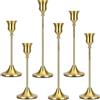 YUZHEDM 6 portacandele dorati 16/19/22 cm, decorazione vintage | Portacandele per candele coniche, cene a lume di candela, compleanni, celebrazioni di matrimonio