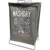VERDELOOK | Cesto Portabiancheria Pieghevole Grigio, Con Sacca con Coperchio e Struttura in Metallo 40x28 - h.60 cm, Cesta Panni Sporchi Moderna e Salvaspazio, In Tessuto