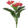 Grtheenumb Fiori di antuhuri artificiale Plastica Finole Finole Flower Bouquet per arredamento da giardino da nozze, fiore di anthurium rosso finto