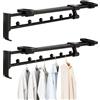 Toolzia Confezione da 2 aste appendiabiti estraibili, 40-70 cm, asta telescopica regolabile per armadio, con ganci, asta salvaspazio per appendere vestiti, cappotti e pantaloni (40 cm)